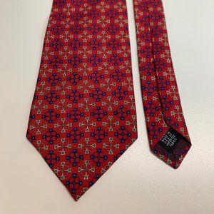 Christian Dior Monsieur Red and Blue Silk Tie